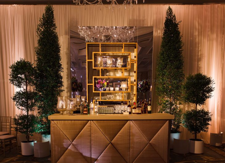 golden-bar-decor-for-cocktail-hour-at-a-wedding-by-hmr-designs-at-four-seasons-chicago