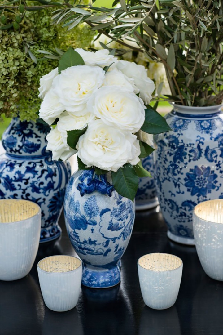 white-and-green-floral-in-blue-and-white-vases-by-hmr-designs